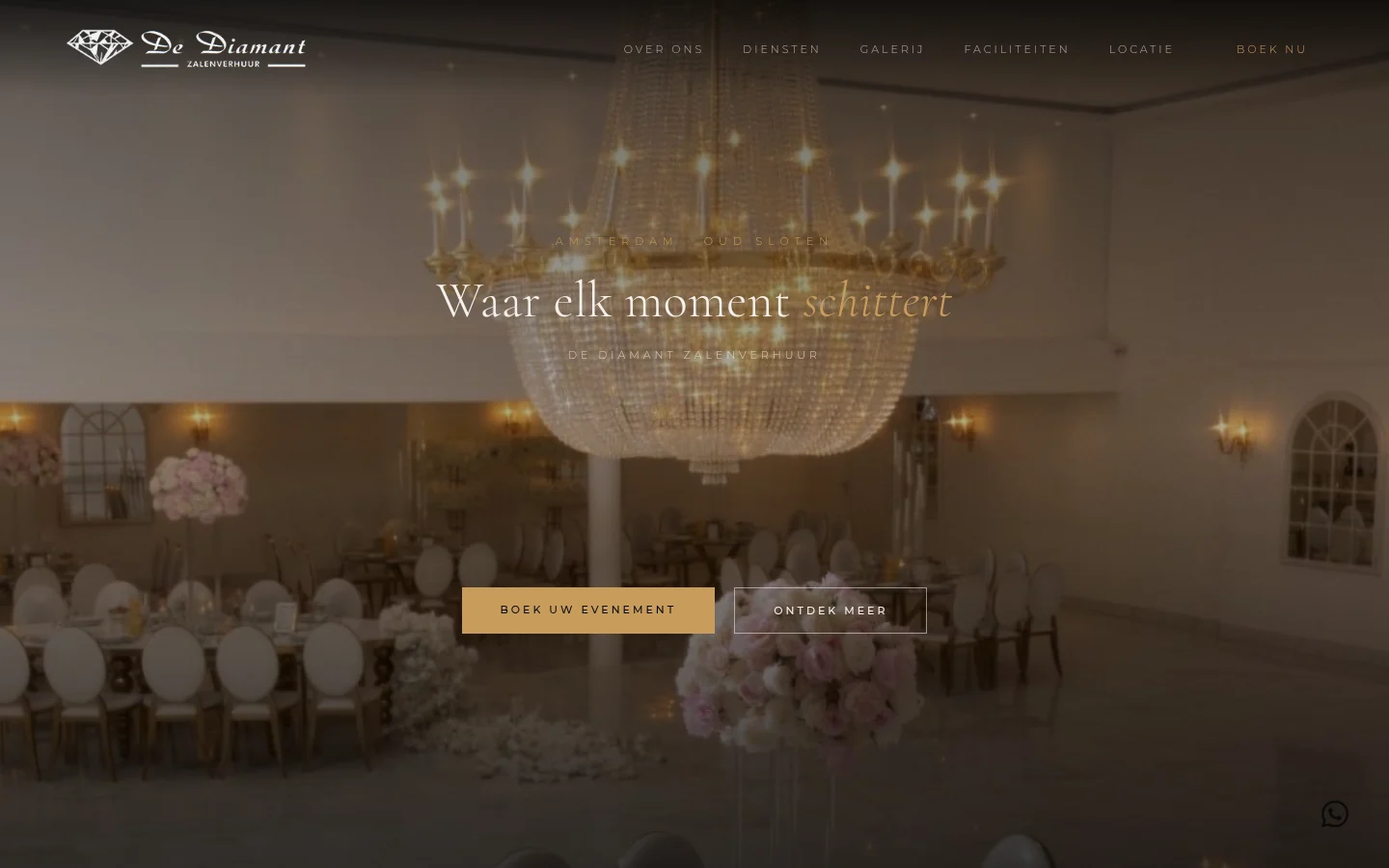 Screenshot van de website van De Diamant